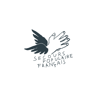 logo monochrome secours populaire français - youri giraud graphiste freelance nantes - saint sébastien sur loire